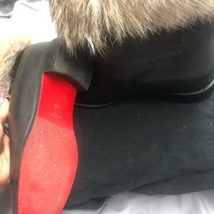 CHRISTIAN LOUBOUTIN Low Riding Boots With Fur